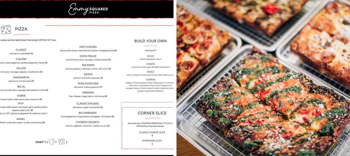 Emmy Squared Pizza Menu